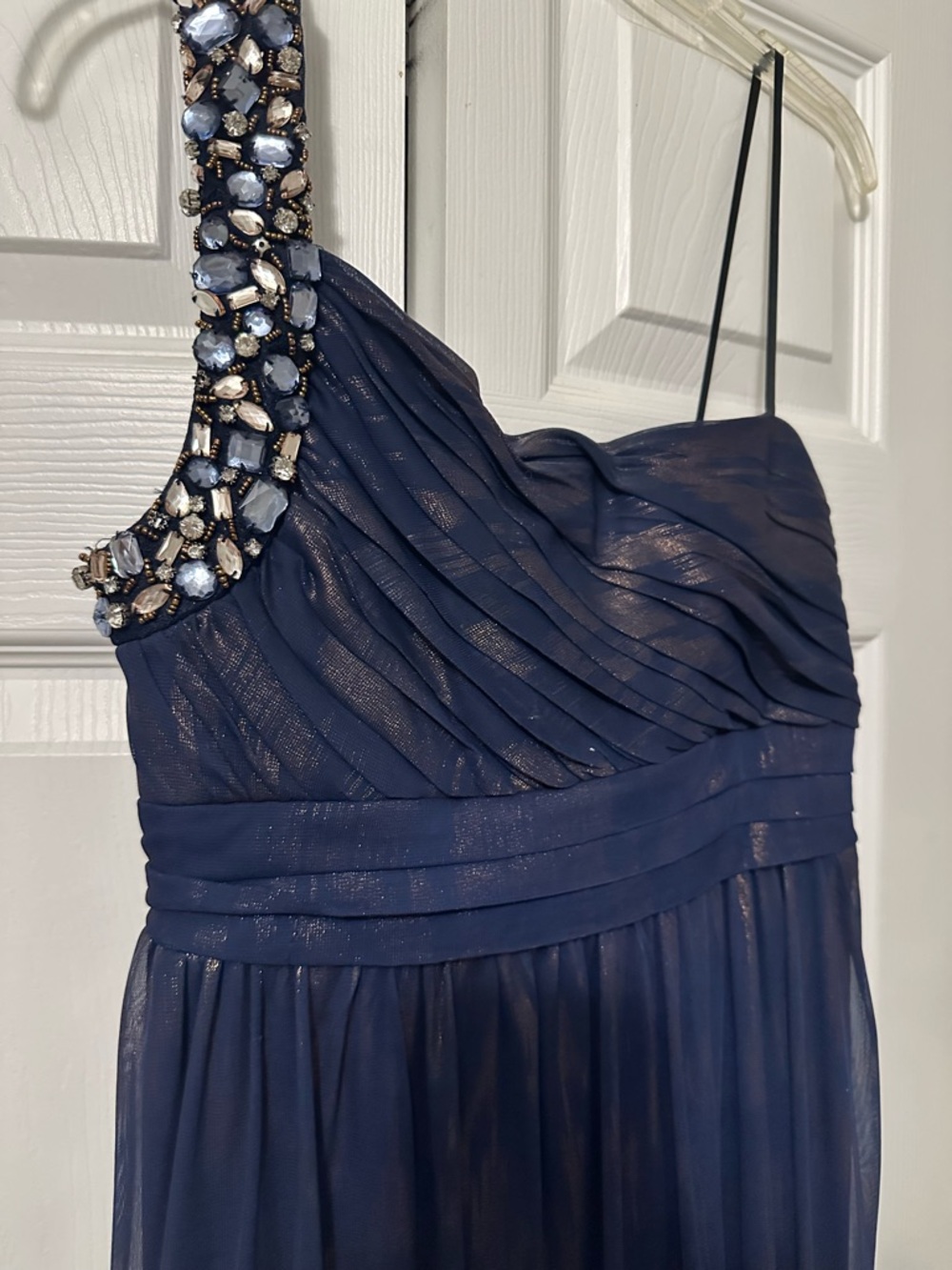 City Studio Dark Blue/shimmery Floor Length Dress